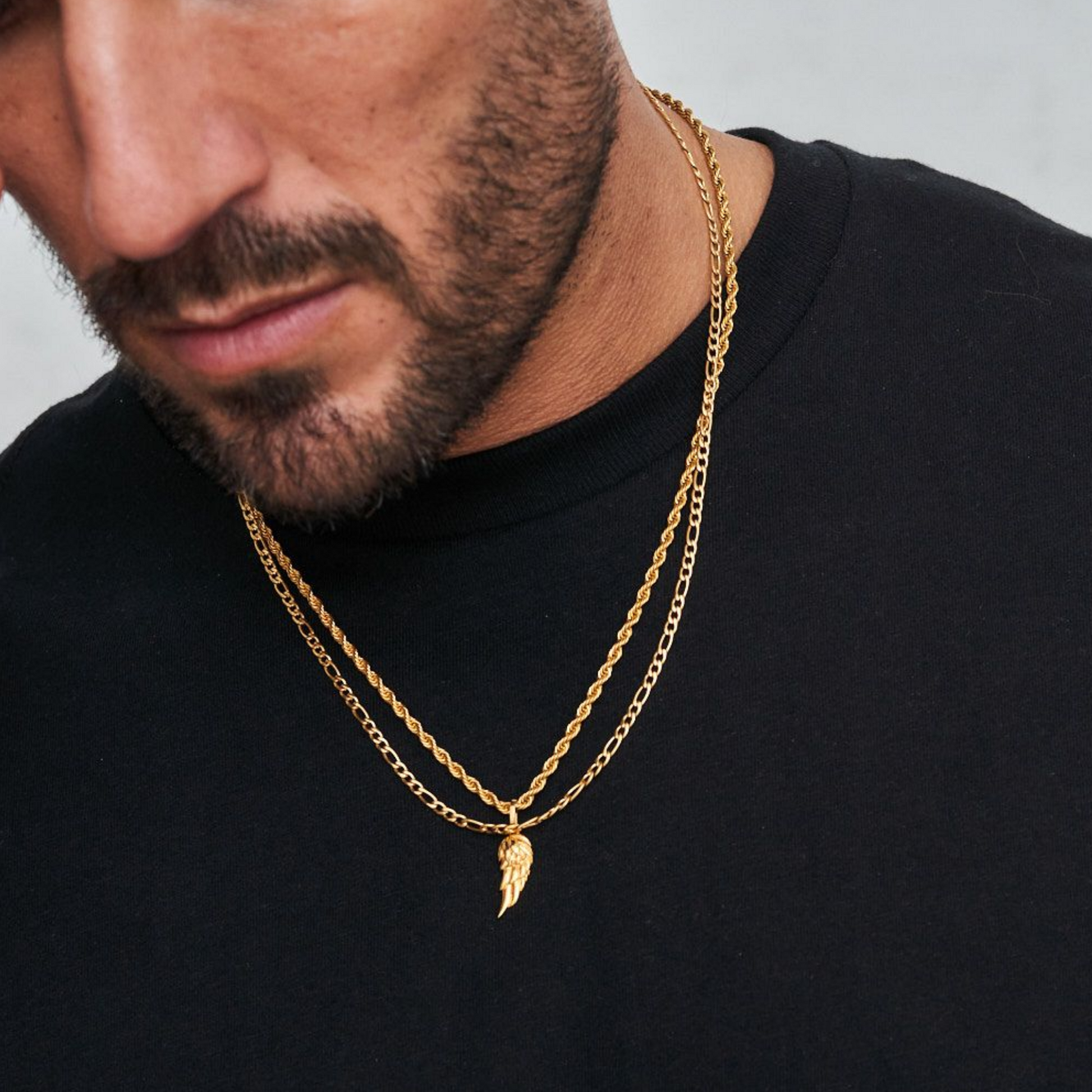 18K Gold Plated Cupids Revenge St. Michael Stainless Steel Necklace - PlumOnyx