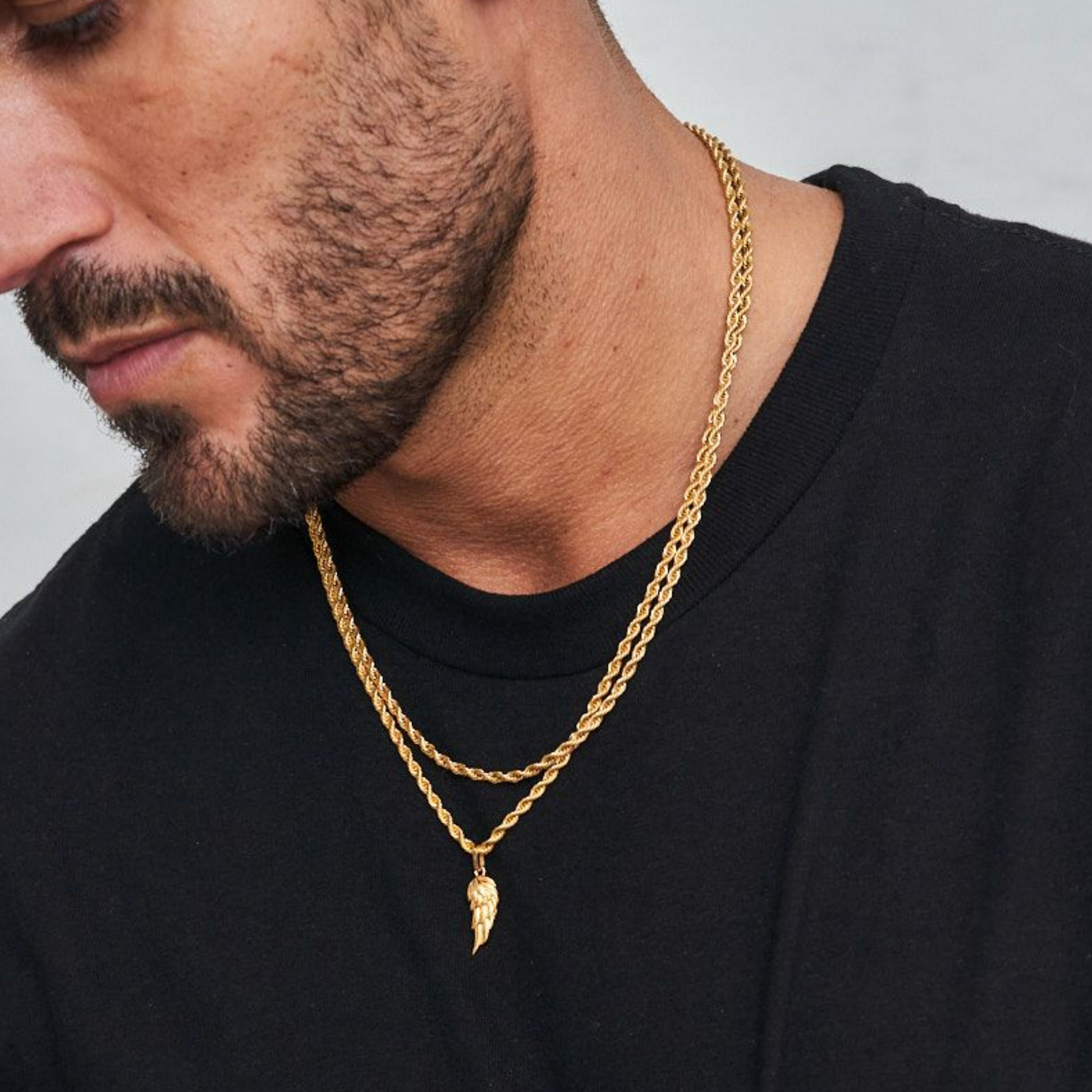 18K Gold Plated Cupids Revenge St. Michael Stainless Steel Necklace - PlumOnyx