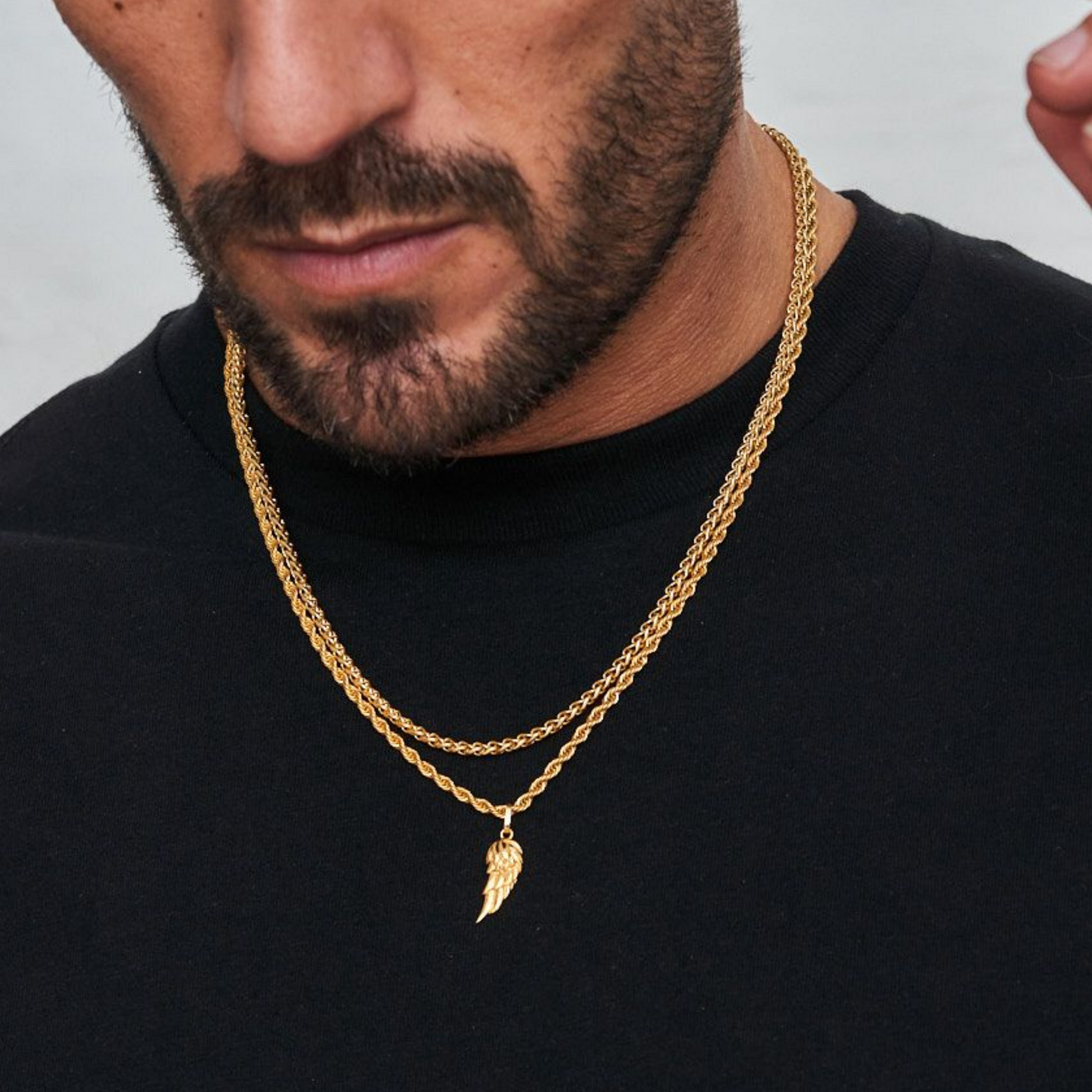 18K Gold Plated Cupids Revenge St. Michael Stainless Steel Necklace - PlumOnyx