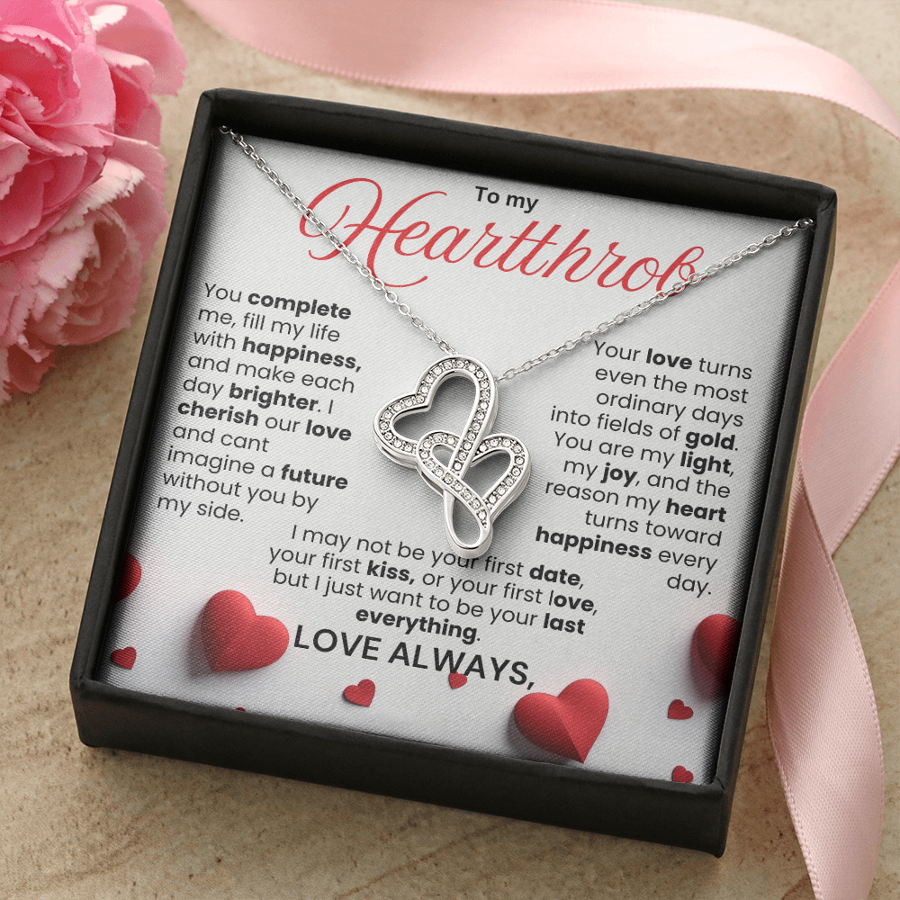 To My Heartthrob Heart to Heart Pendant Necklace - PlumOnyx