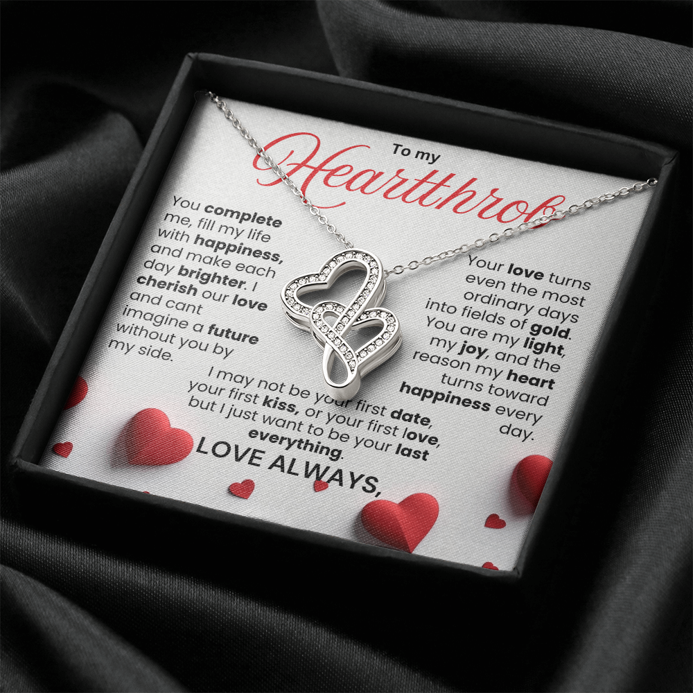 To My Heartthrob Heart to Heart Pendant Necklace - PlumOnyx