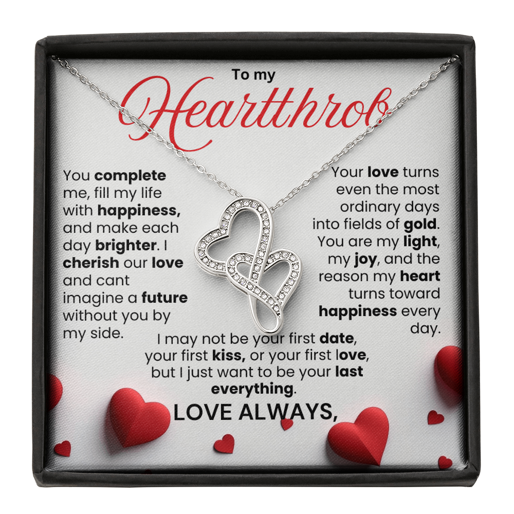 To My Heartthrob Heart to Heart Pendant Necklace - PlumOnyx