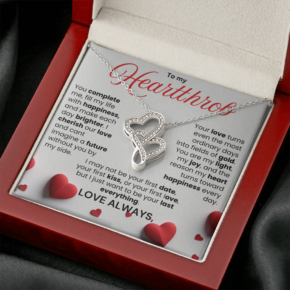 To My Heartthrob Heart to Heart Pendant Necklace - PlumOnyx