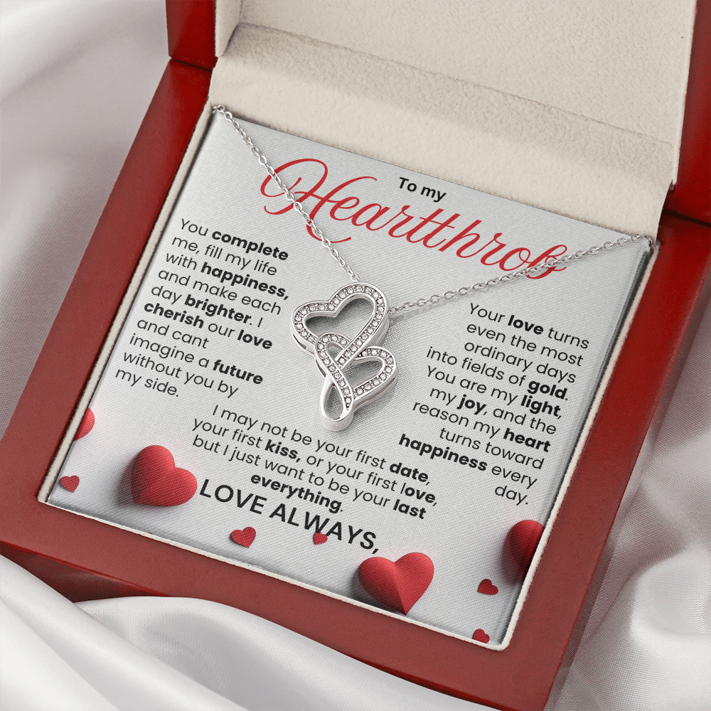 To My Heartthrob Heart to Heart Pendant Necklace - PlumOnyx