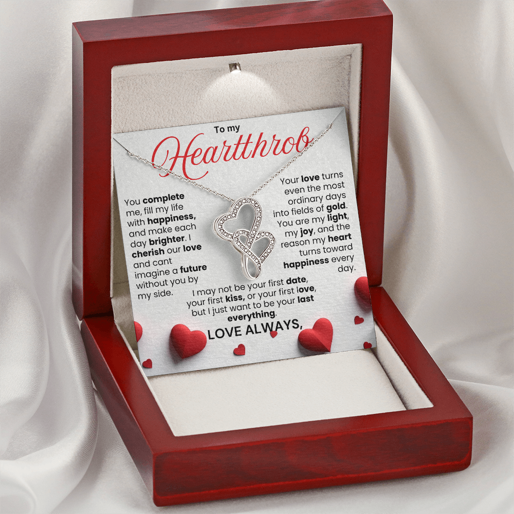 To My Heartthrob Heart to Heart Pendant Necklace - PlumOnyx
