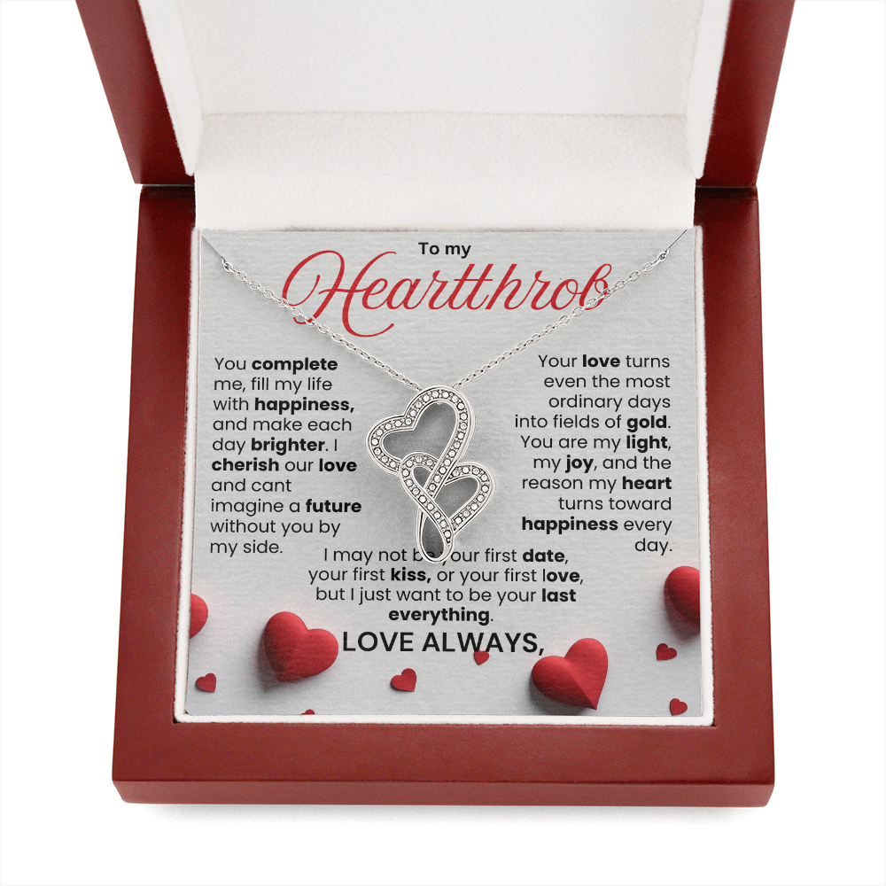To My Heartthrob Heart to Heart Pendant Necklace - PlumOnyx