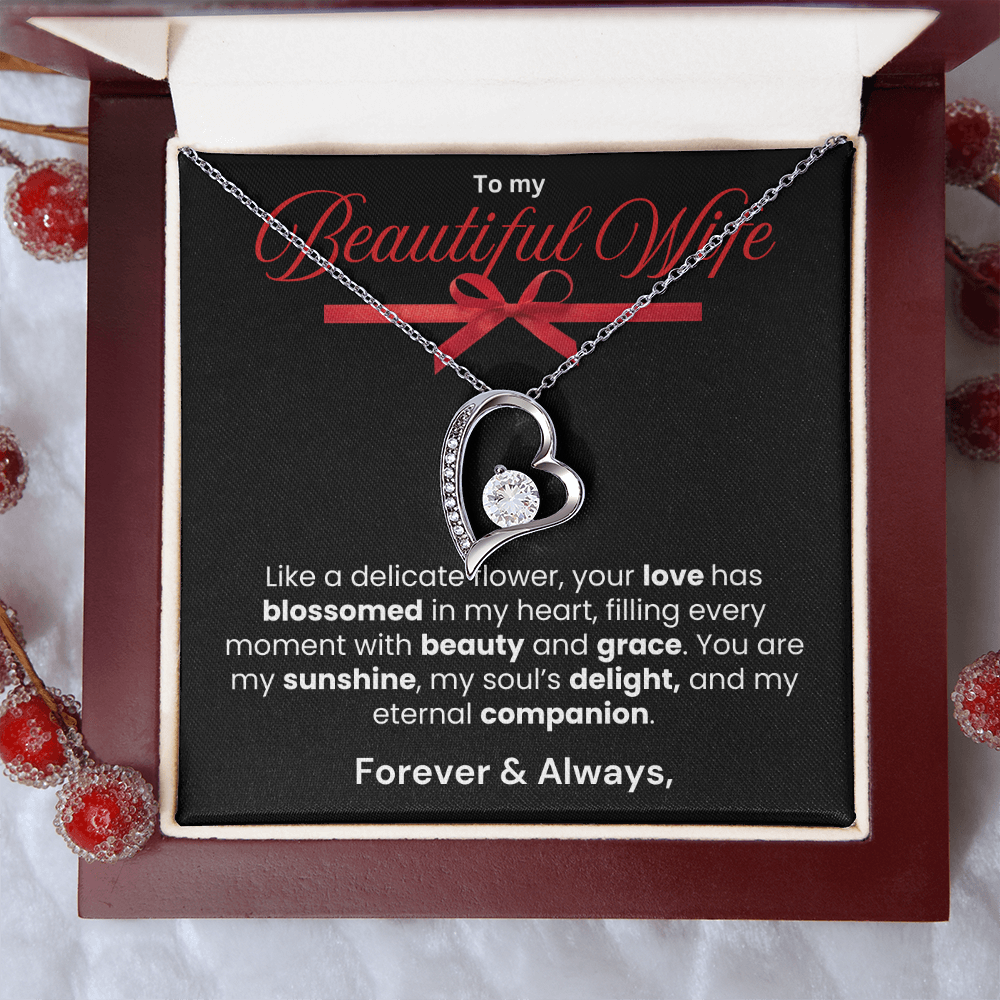 To My Beautiful Wife Forever Love Necklace - PlumOnyx