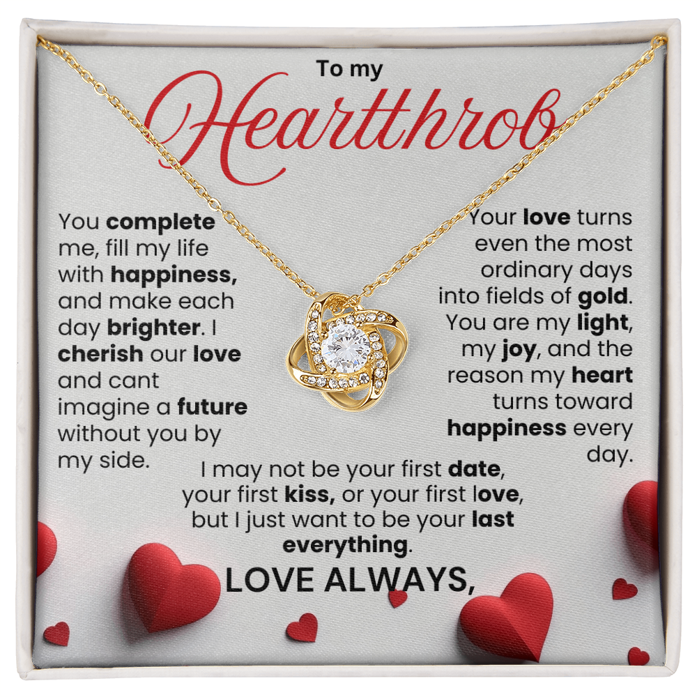 To  My Heartthrob Love Knot Necklace - PlumOnyx