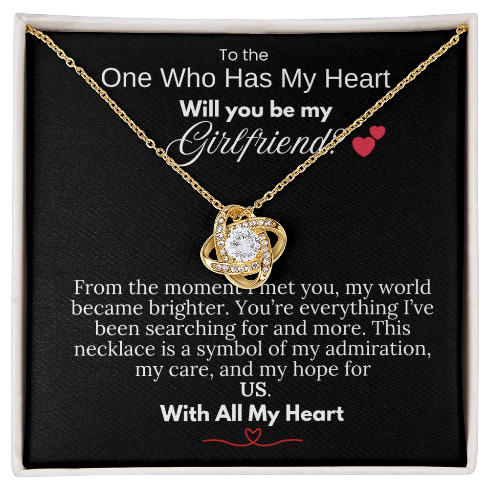 Will You Be My Girlfriend- Love Knot Necklace - PlumOnyx