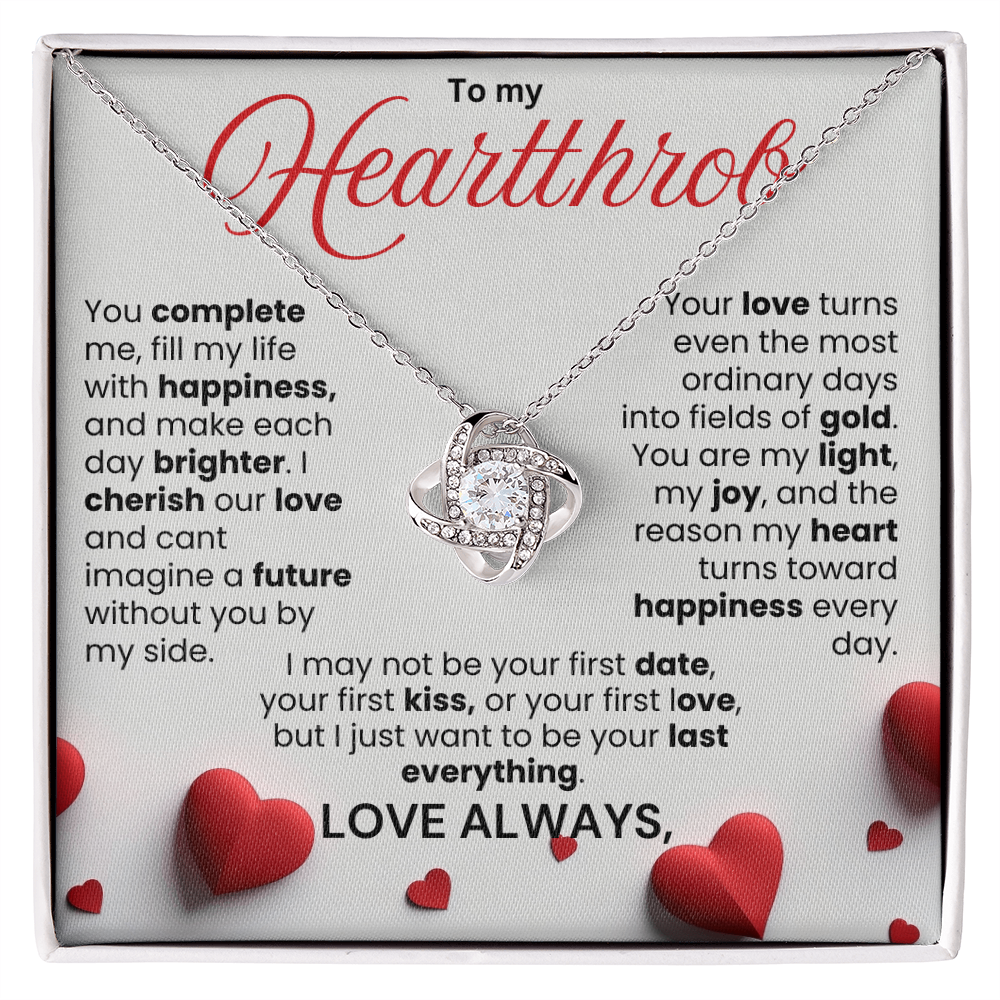 To  My Heartthrob Love Knot Necklace - PlumOnyx