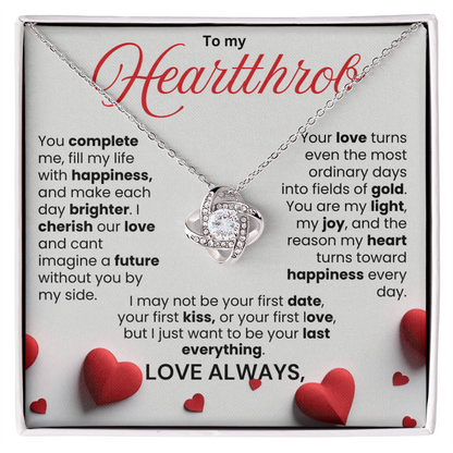 To  My Heartthrob Love Knot Necklace - PlumOnyx