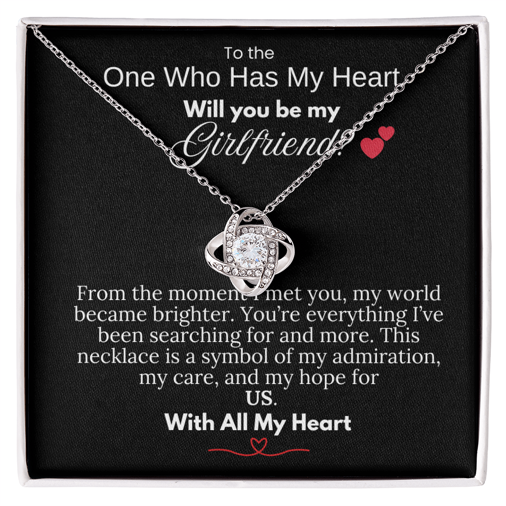 Will You Be My Girlfriend- Love Knot Necklace - PlumOnyx