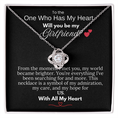 Will You Be My Girlfriend- Love Knot Necklace - PlumOnyx