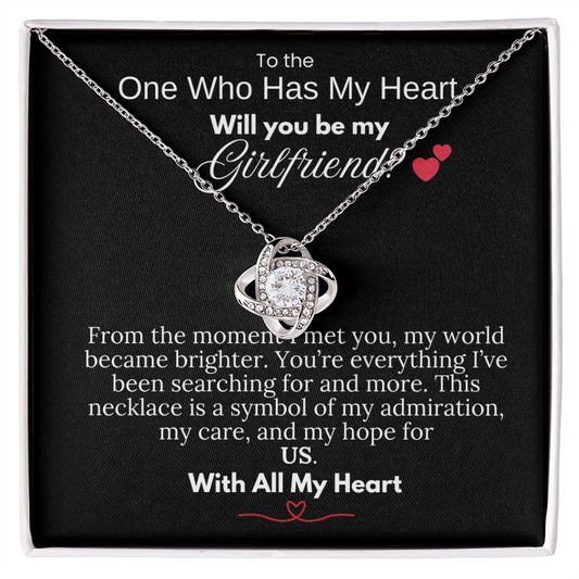 Will You Be My Girlfriend- Love Knot Necklace - PlumOnyx