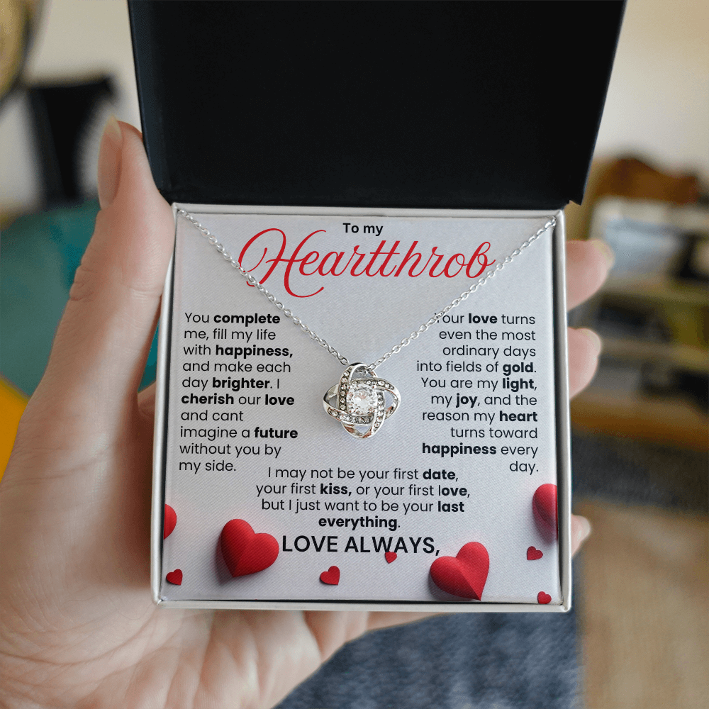 To  My Heartthrob Love Knot Necklace - PlumOnyx