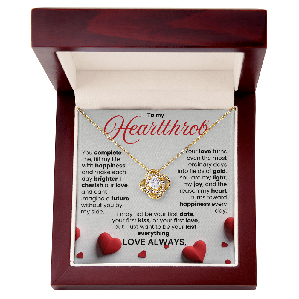 To  My Heartthrob Love Knot Necklace - PlumOnyx