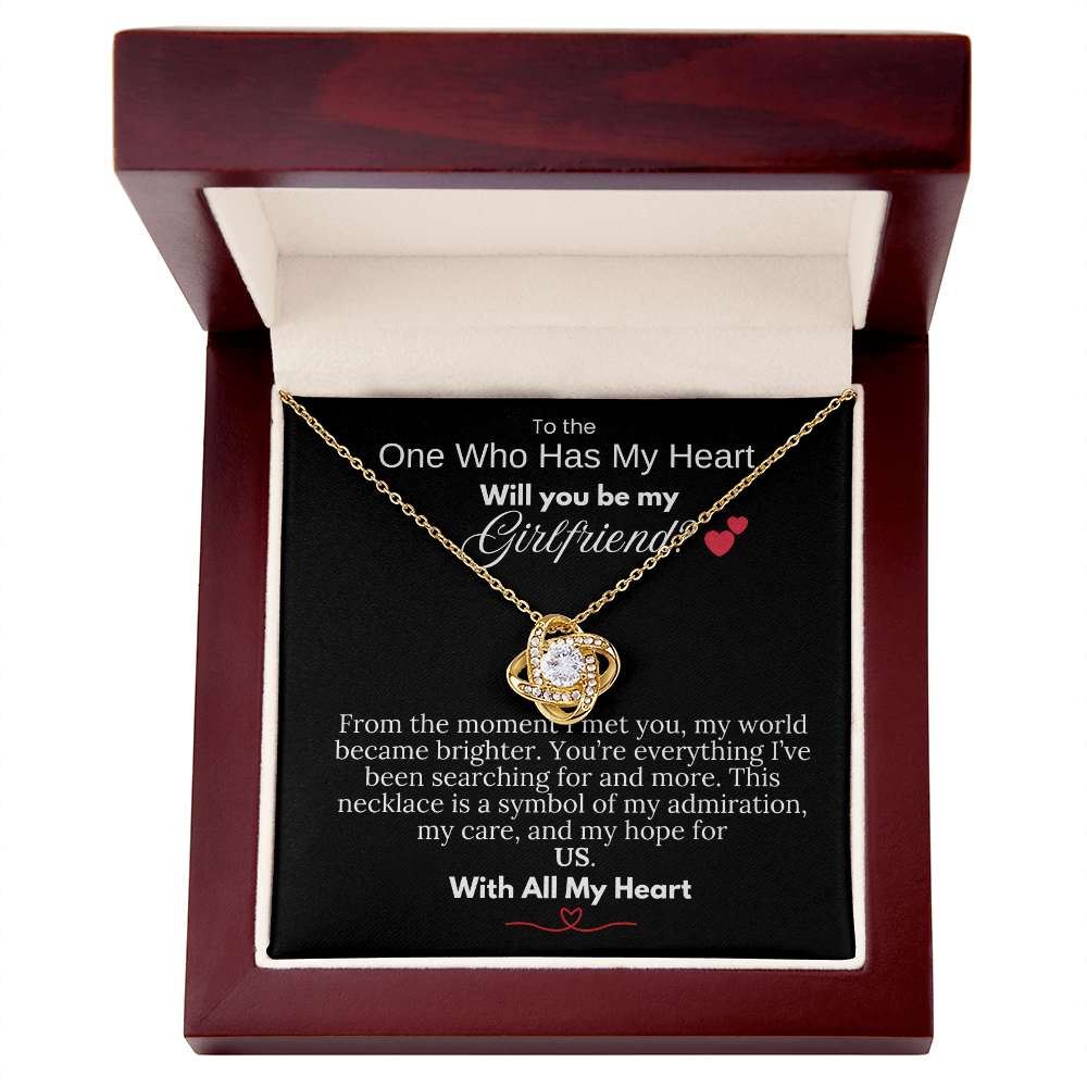 Will You Be My Girlfriend- Love Knot Necklace - PlumOnyx