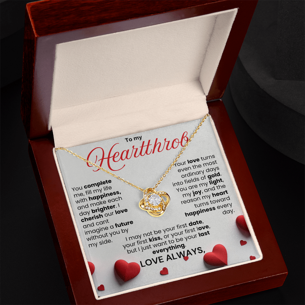 To  My Heartthrob Love Knot Necklace - PlumOnyx