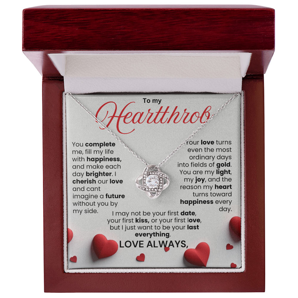 To  My Heartthrob Love Knot Necklace - PlumOnyx