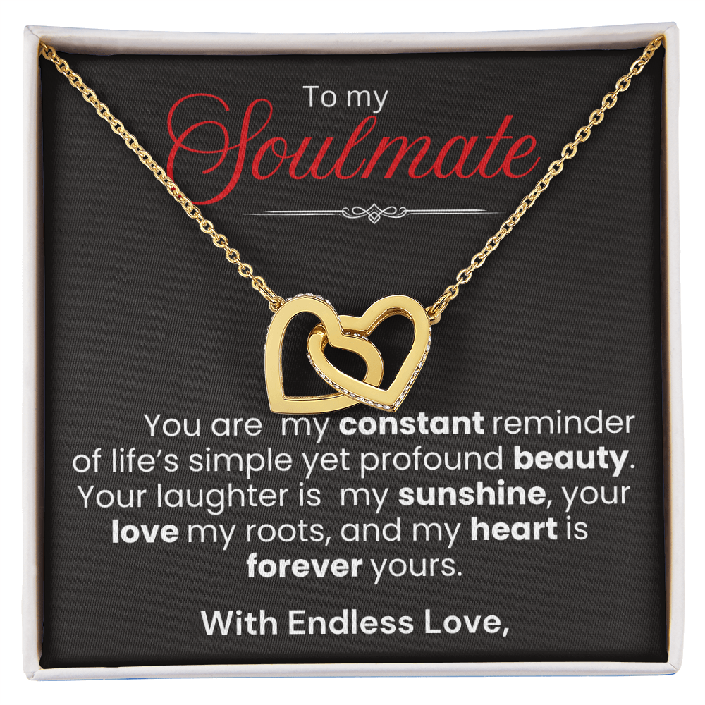 To My Soulmate Interlocking Hearts Necklace - PlumOnyx