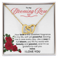 To My Blooming Rose Interlocking Hearts Necklace - PlumOnyx
