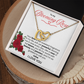 To My Blooming Rose Interlocking Hearts Necklace - PlumOnyx