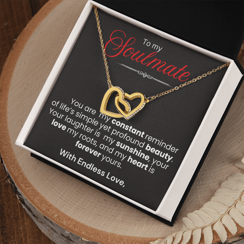 To My Soulmate Interlocking Hearts Necklace - PlumOnyx