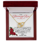 To My Blooming Rose Interlocking Hearts Necklace - PlumOnyx