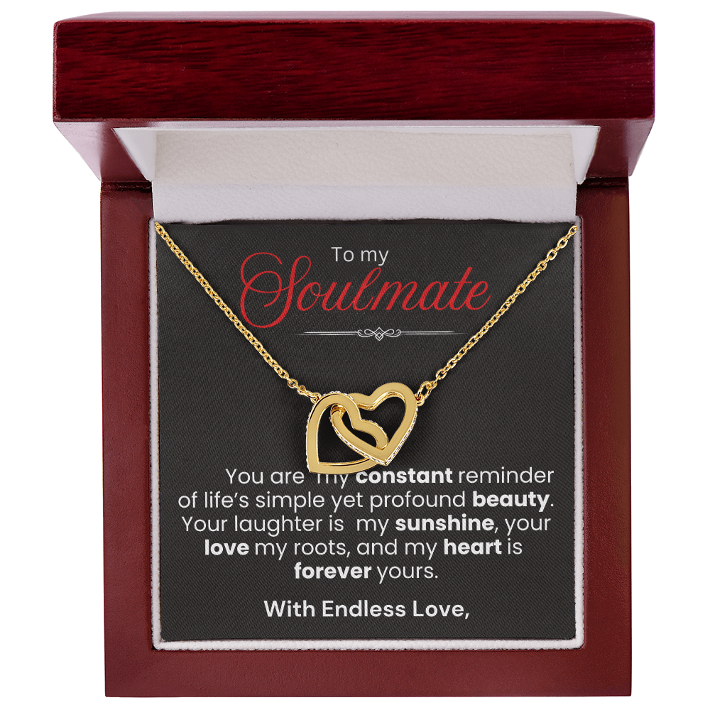 To My Soulmate Interlocking Hearts Necklace - PlumOnyx
