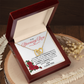 To My Blooming Rose Interlocking Hearts Necklace - PlumOnyx