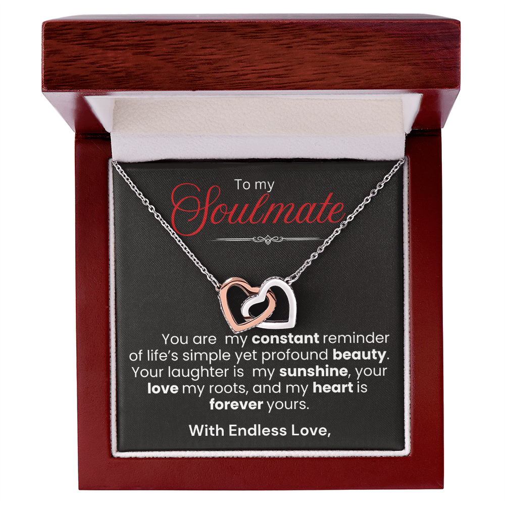 To My Soulmate Interlocking Hearts Necklace - PlumOnyx