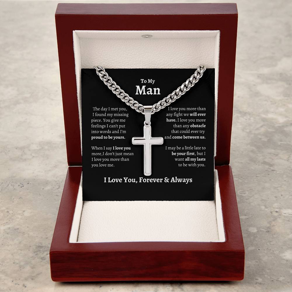 To My Man | Cross with Cuban Chain - PlumOnyx