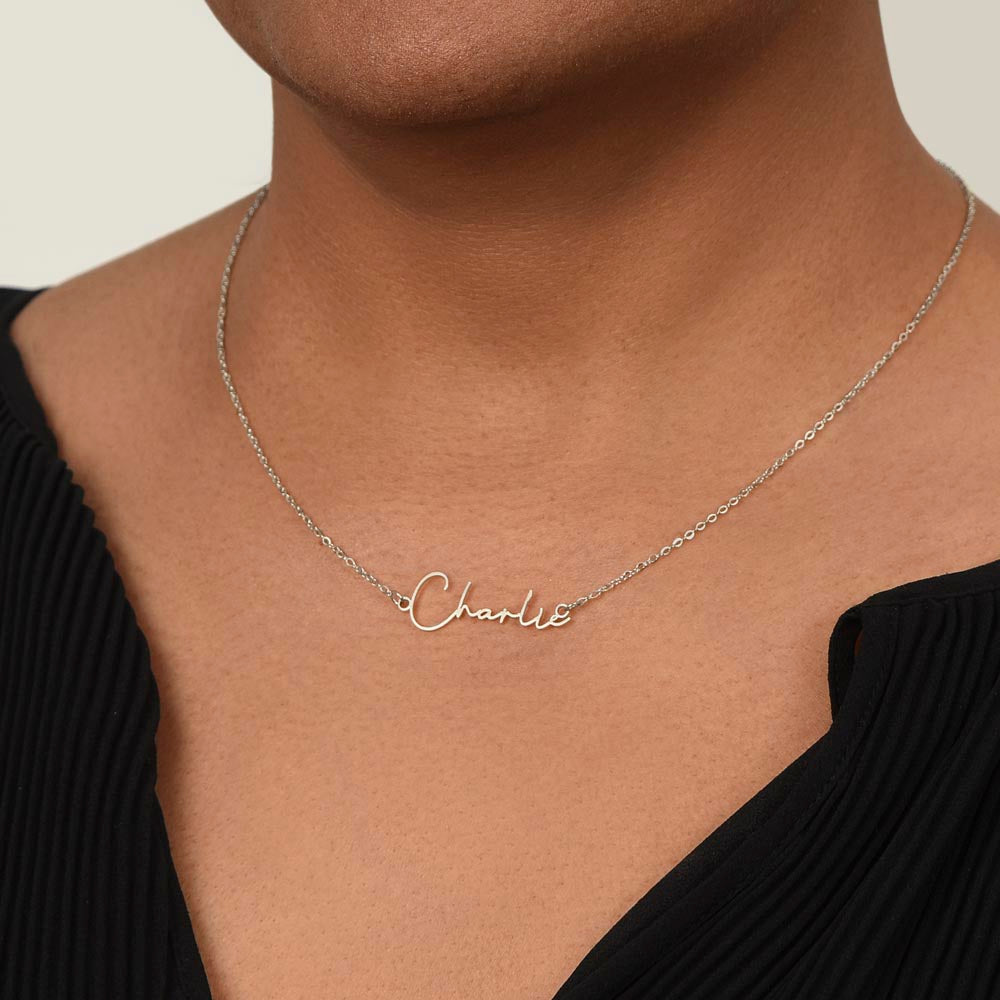 To My Darling Wife Signature Name Necklace - PlumOnyx