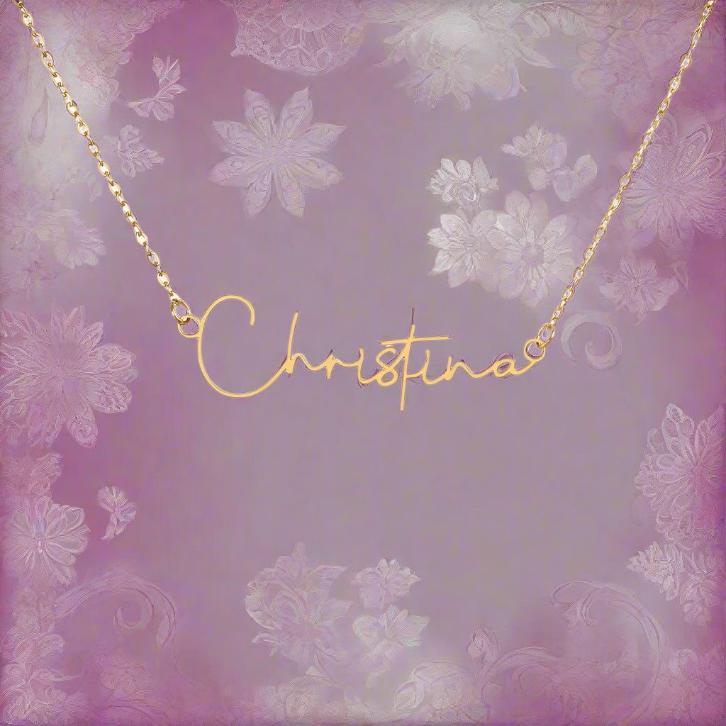 To My Darling Wife Signature Name Necklace - PlumOnyx