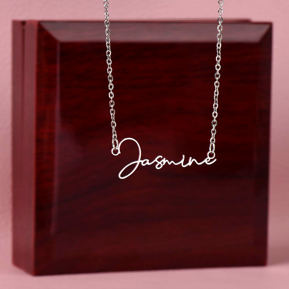 To My Darling Wife Signature Name Necklace - PlumOnyx