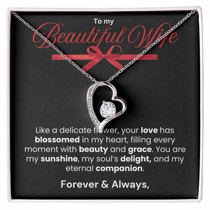 To My Beautiful Wife Forever Love Necklace - PlumOnyx