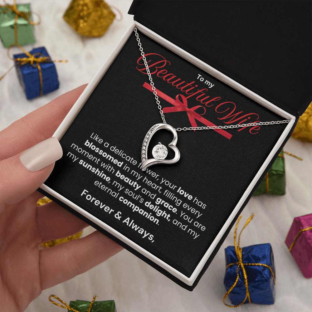 To My Beautiful Wife Forever Love Necklace - PlumOnyx