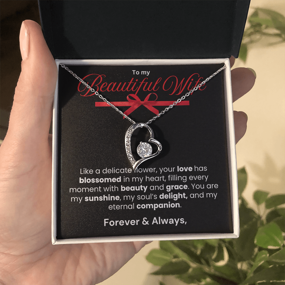 To My Beautiful Wife Forever Love Necklace - PlumOnyx