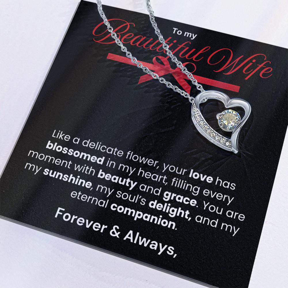 To My Beautiful Wife Forever Love Necklace - PlumOnyx