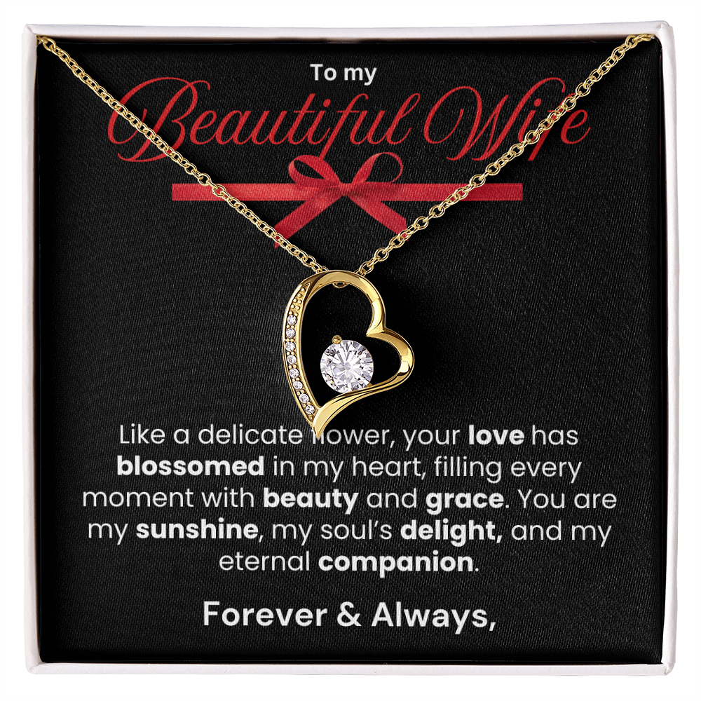 To My Beautiful Wife Forever Love Necklace - PlumOnyx