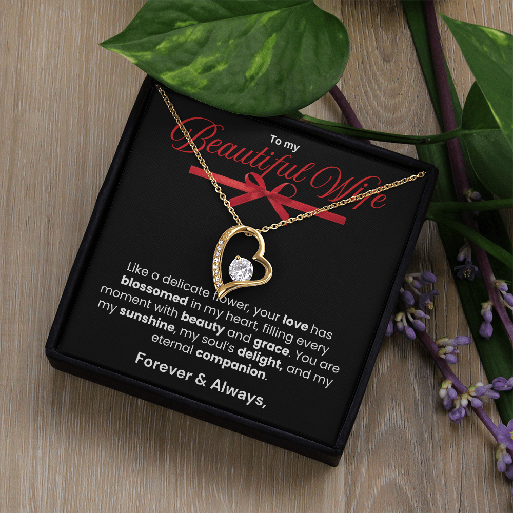 To My Beautiful Wife Forever Love Necklace - PlumOnyx