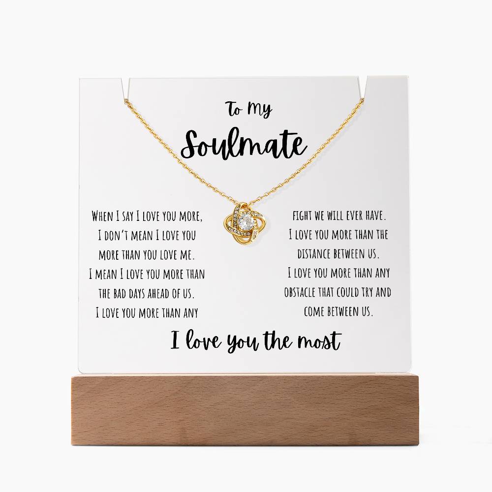 To My Soulmate - Keepsake Acrylic & Love Knot Necklace Bundle - PlumOnyx