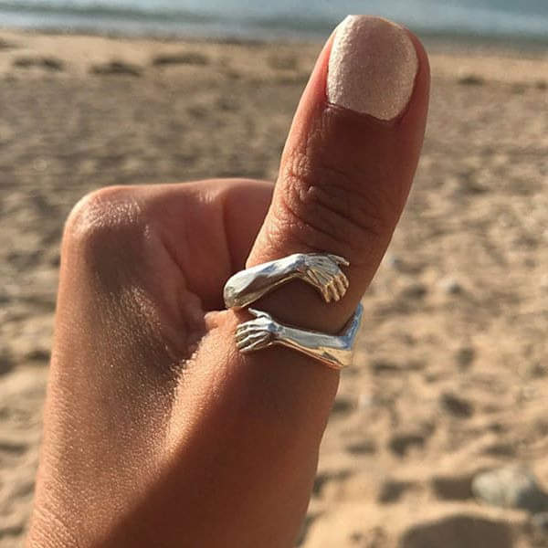 Silver Adjustable Hug Ring - PlumOnyx
