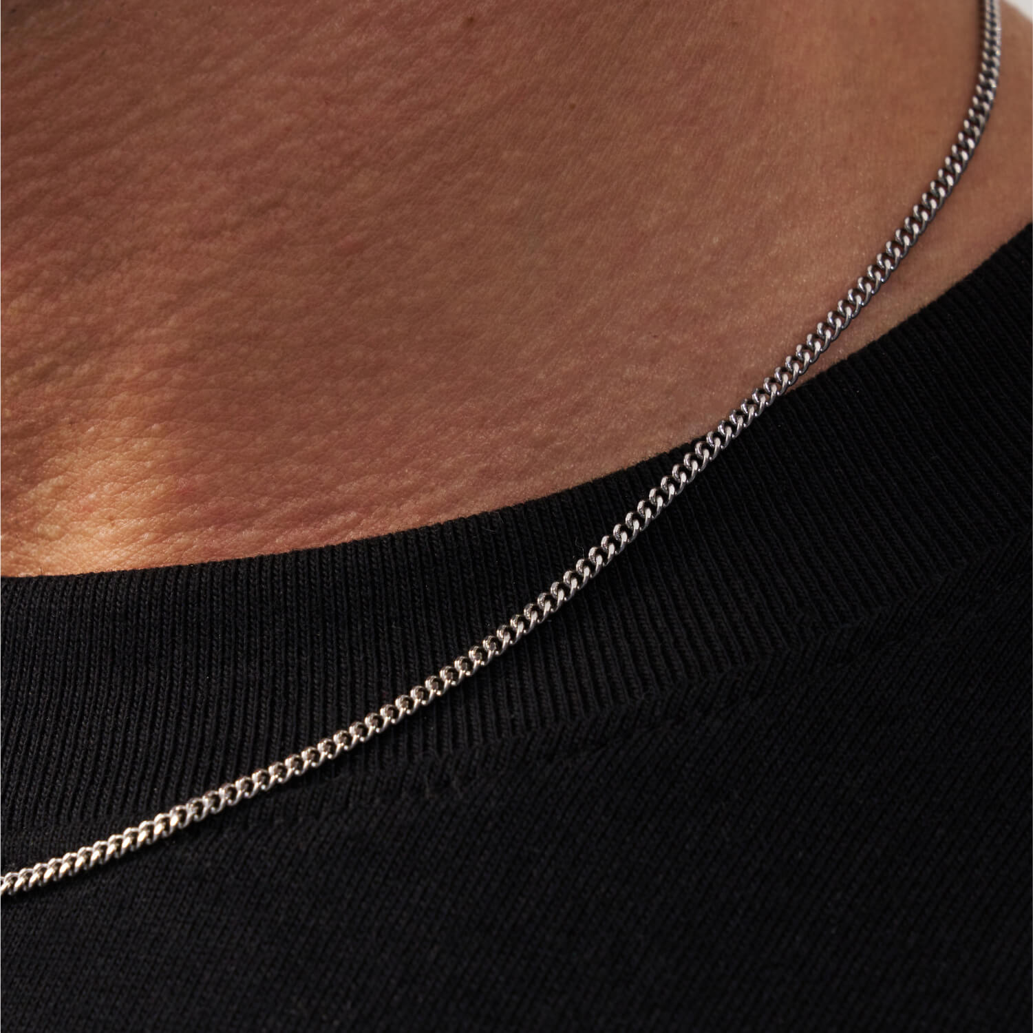 Connell Silver Chain 2mm - PlumOnyx