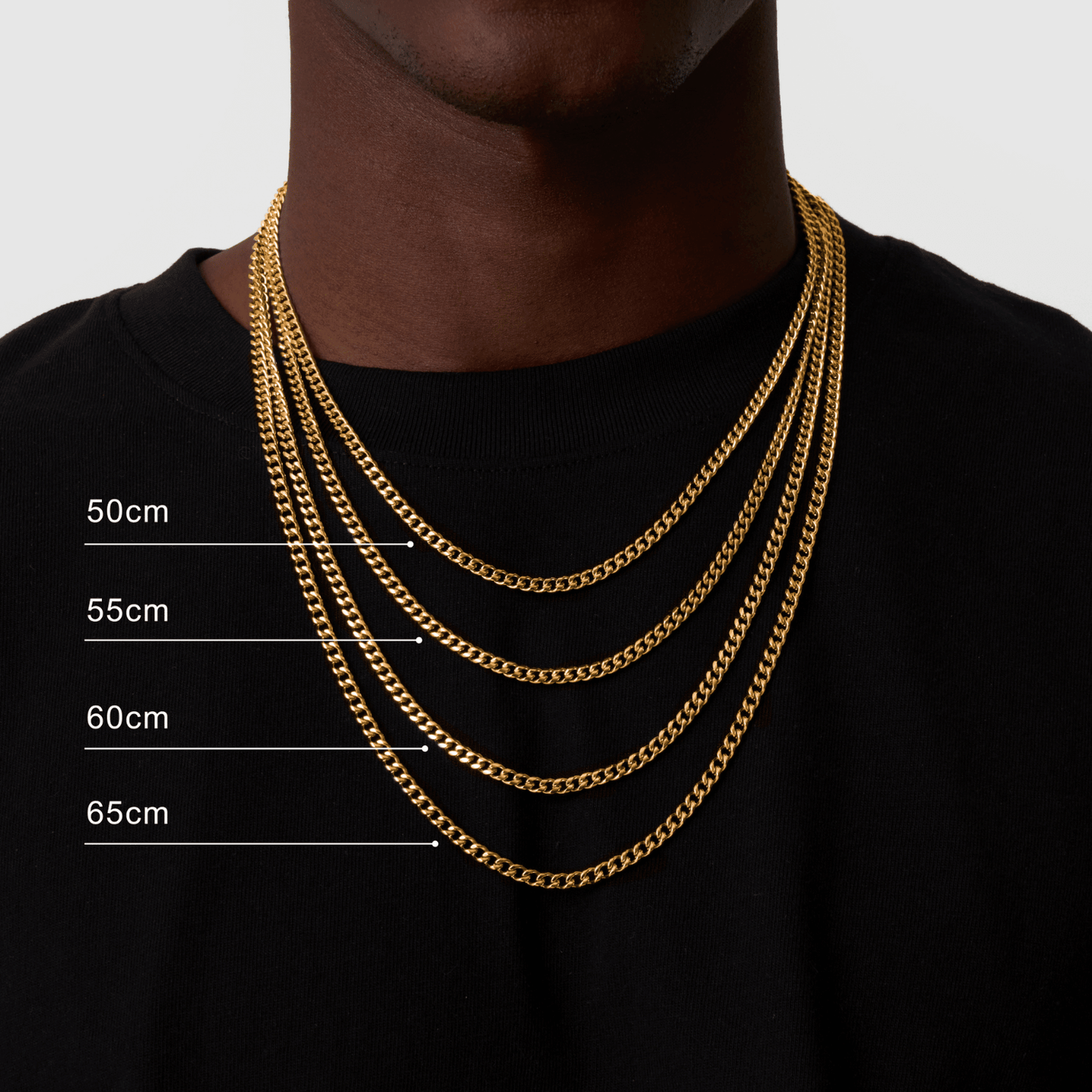 Cuban Gold Plated Men's Necklace 4mm - PlumOnyx
