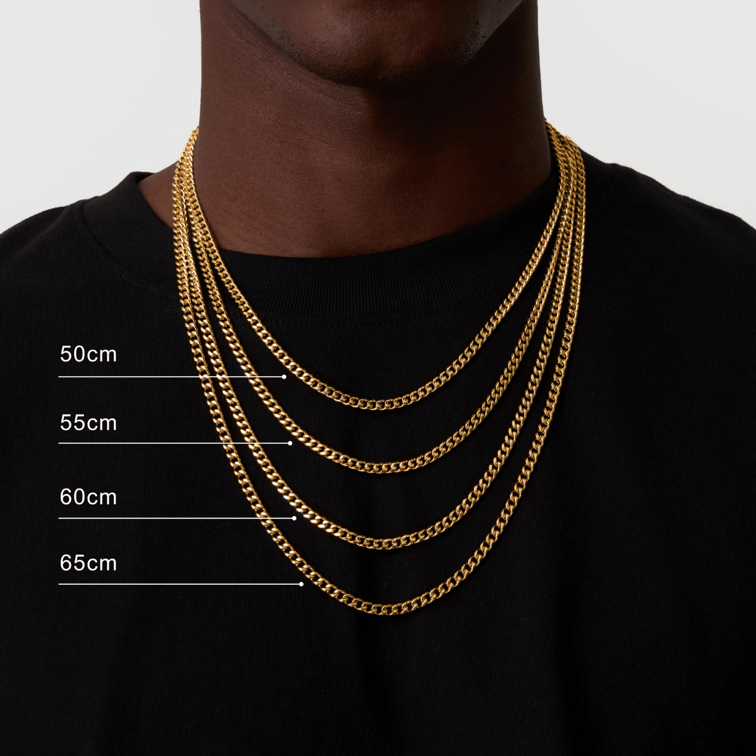 Cuban Gold Plated Men's Necklace 4mm - PlumOnyx