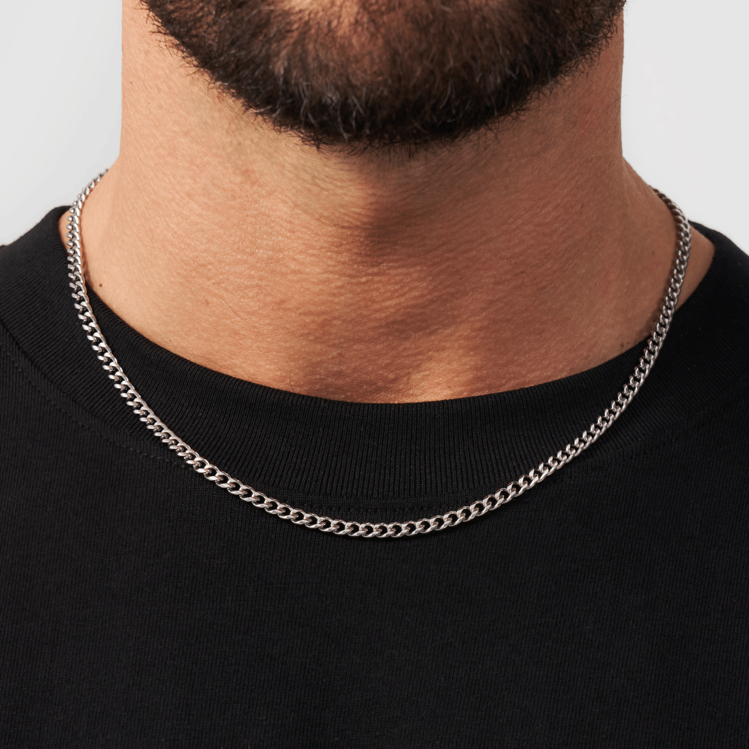Cuban Silver Chain 4mm - PlumOnyx