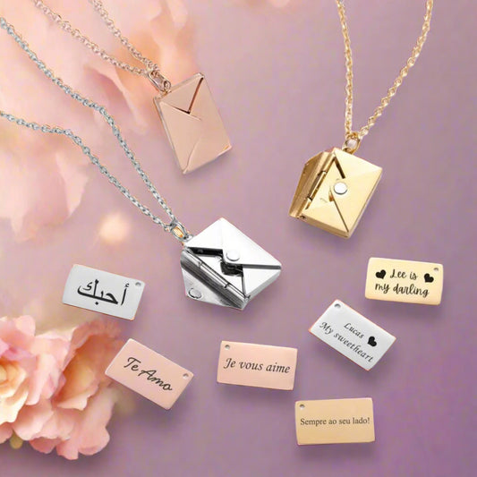 Personalized Message Envelope Necklace