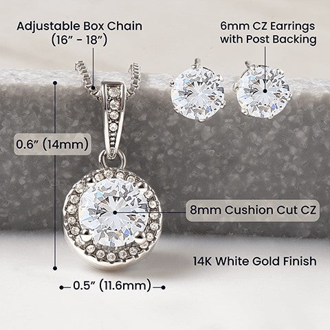 Eternal Hope Necklace & Earring Jewelry Set Message Card - PlumOnyx