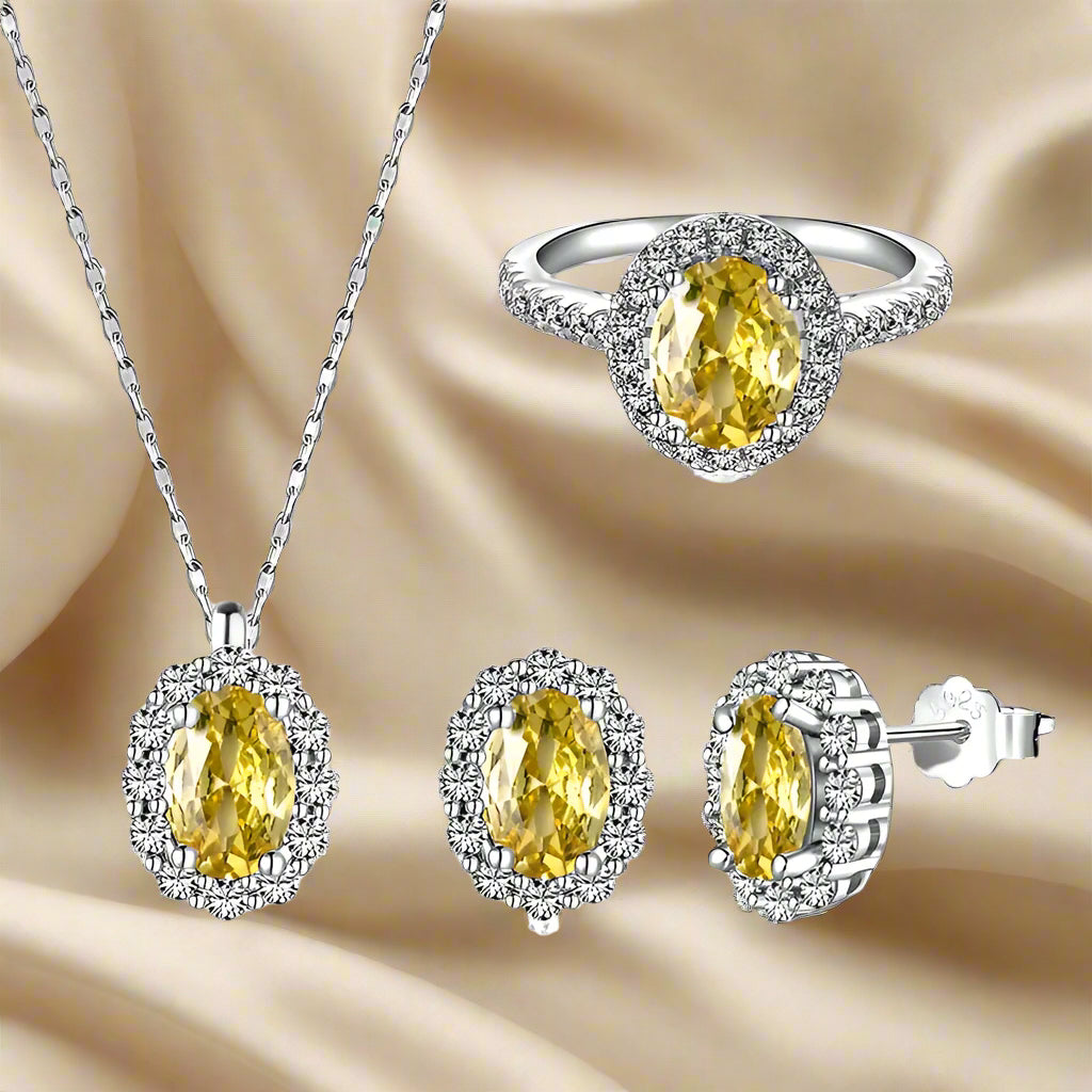 Luxury Bridal Wedding Jewelry Set – 925 Sterling Silver with Zircon Stones, Elegant Accessories for Women